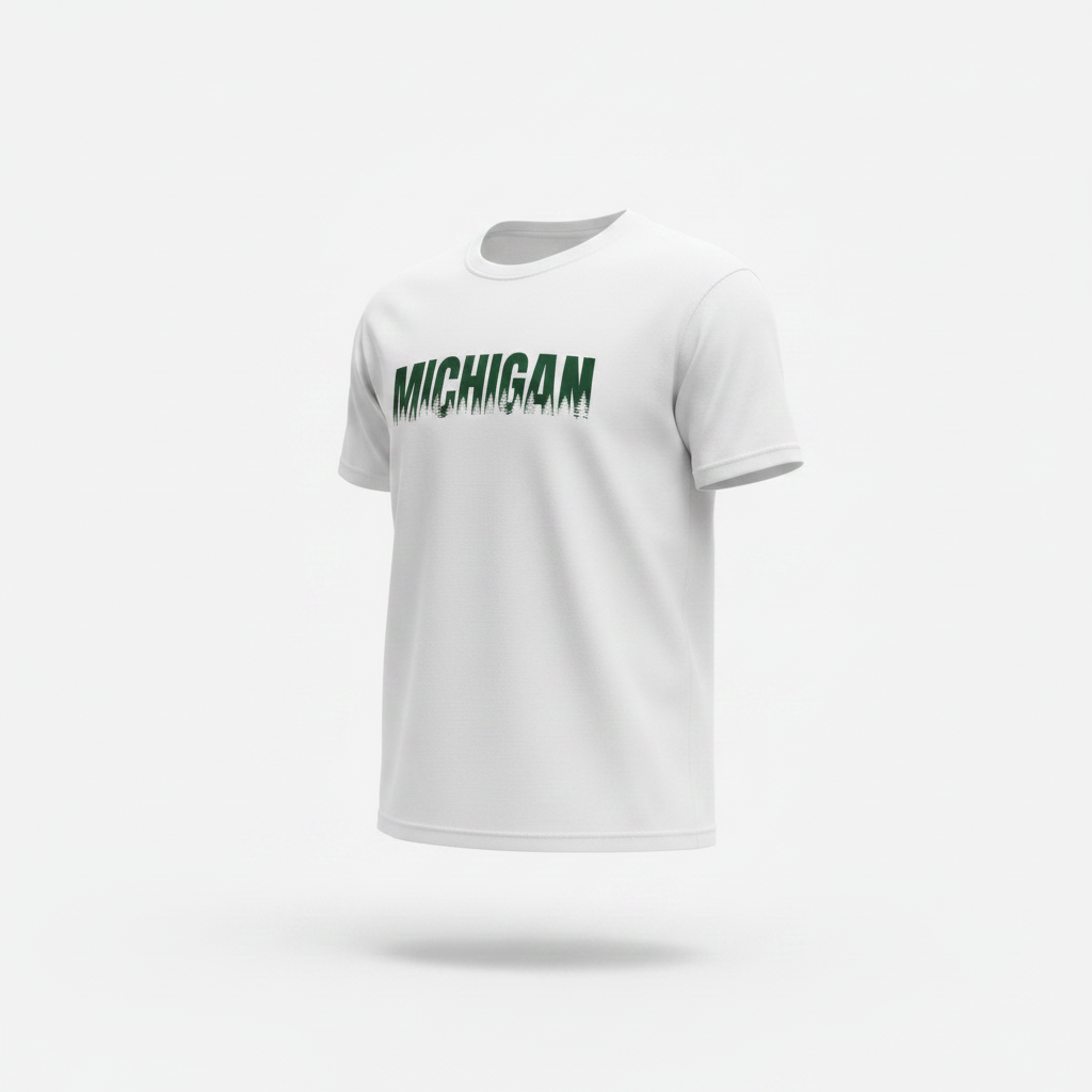 Michigan T-Shirt — White | Veteran-Owned | Plymouth, MI
