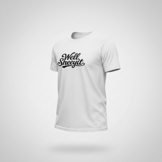 Well Sheeyit T-Shirt — White | Veteran-Owned | Plymouth, MI
