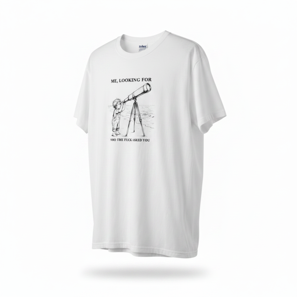Me Looking For Who Asked T-Shirt | Veteran-Owned | Plymouth, MI