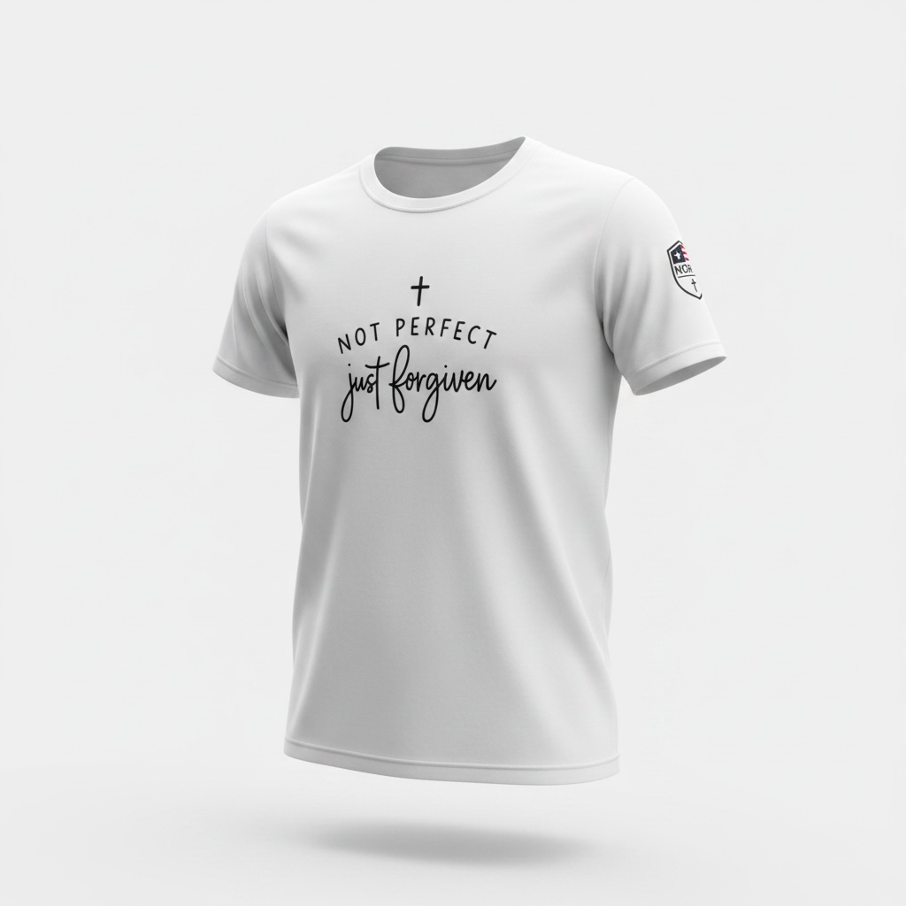 Not Perfect Just Forgiven T-Shirt | Veteran-Owned | Plymouth, MI