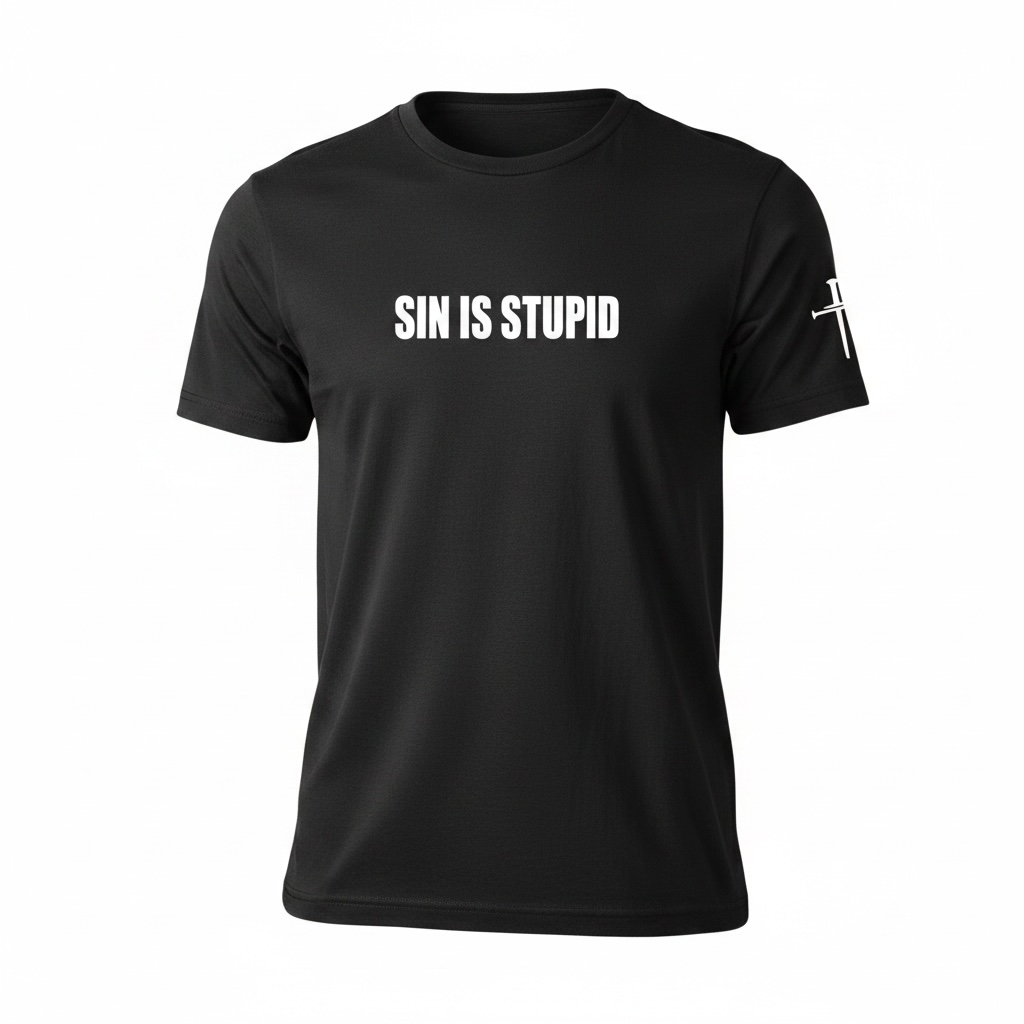 Sin Is Stupid T-Shirt | Veteran-Owned | Plymouth, MI