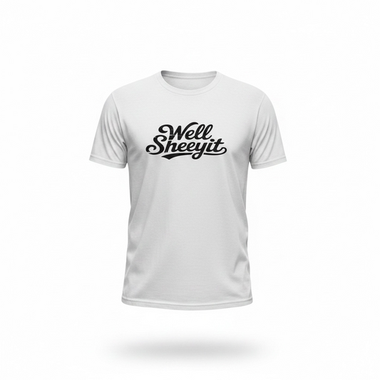 Well Sheeyit T-Shirt — White | Veteran-Owned | Plymouth, MI